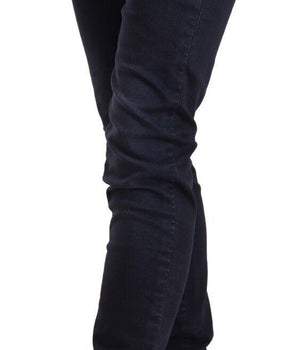 Acht Blue Washed Cotton Low Waist Slim Fit Denim Jeans