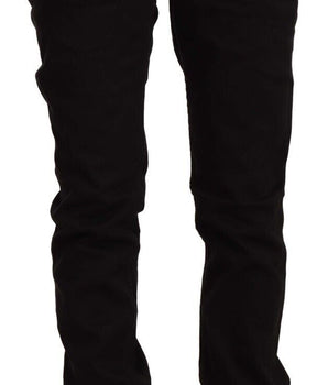 Acht Black Low Waist Cotton Stretch Denim Skinny Jeans