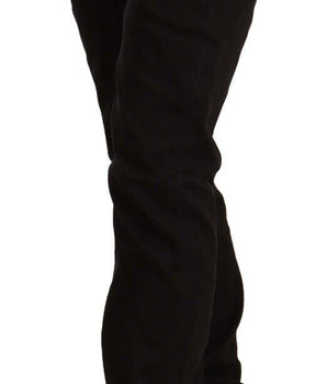 Acht Black Low Waist Cotton Stretch Denim Skinny Jeans