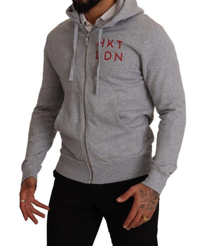 Hackett Gray Full Zip Hooded Cotton Sweatshirt Sweater