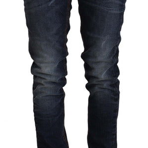 Denim lavado azul de corte slim Acht Chic