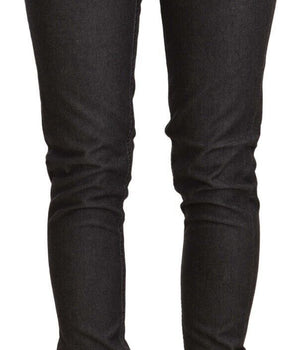 Acht Black Low Waist Skinny Denim Slim Fit Jeans