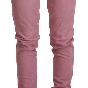 Acht Elegant Pink Slim Fit Denim Jeans