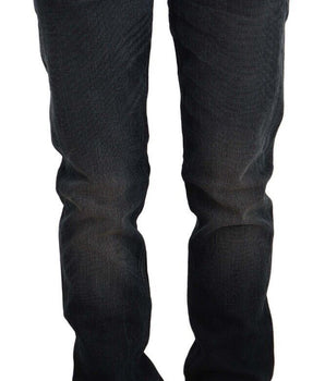 Acht Black Washed Cotton Skinny Denim Low Waist Jeans