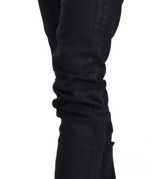 Acht Black Cotton Low Waist Slim Fit Jeans