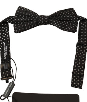 Dolce & Gabbana Black 100% Silk Adjustable Neck Papillon Tie