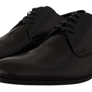 Dolce & Gabbana Elegant Black Leather Derby Shoes