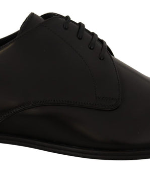 Dolce & Gabbana Black Leather Lace Up Formal Derby Shoes