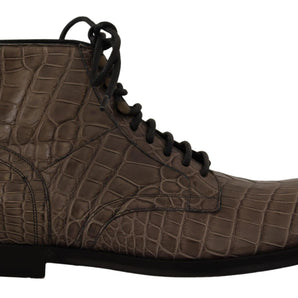 Dolce &amp; Gabbana Elegantes botas brogue Derby de cocodrilo