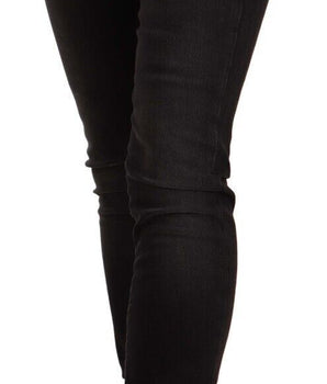 Vaqueros negros desgastados de corte slim Chic de GF Ferre