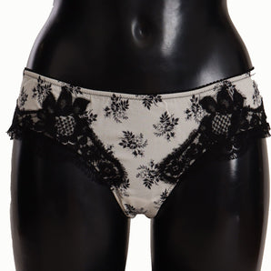 Dolce &amp; Gabbana Elegant White Lace Silk Briefs