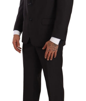 Domenico Tagliente Gray Polyester Single Breasted Formal Suit