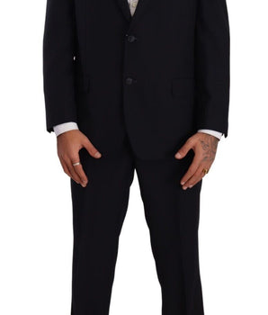 Domenico Tagliente Blue Polyester Single Breasted Formal Suit