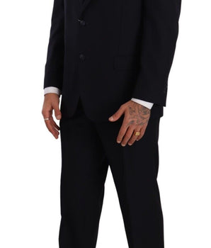 Domenico Tagliente Blue Polyester Single Breasted Formal Suit