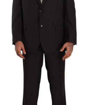 Domenico Tagliente Gray Polyester Single Breasted Formal Suit