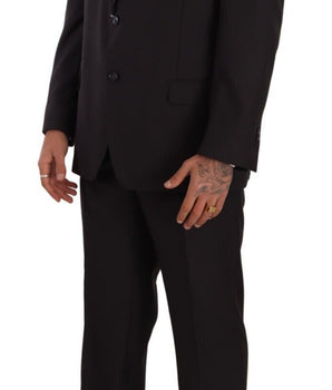 Domenico Tagliente Gray Polyester Single Breasted Formal Suit