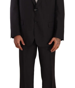 Domenico Tagliente Gray Polyester Single Breasted Formal Suit