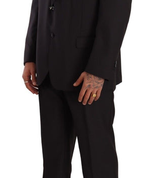 Domenico Tagliente Gray Polyester Single Breasted Formal Suit