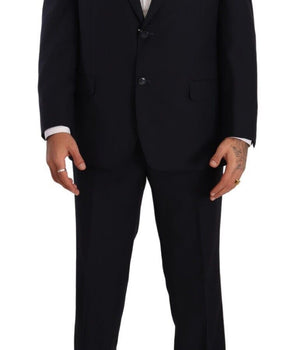 Domenico Tagliente Blue Polyester Single Breasted Formal Suit