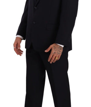 Domenico Tagliente Blue Polyester Single Breasted Formal Suit