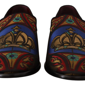 Dolce &amp; Gabbana Multicolor Jacquard Slide-On Loafer Slippers