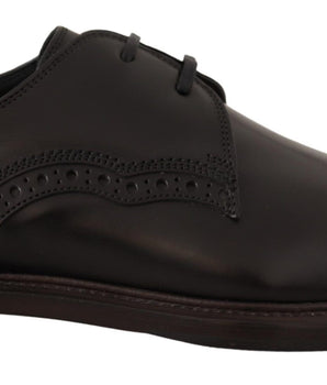Dolce & Gabbana Black Leather Dress Formal Derby Shoes