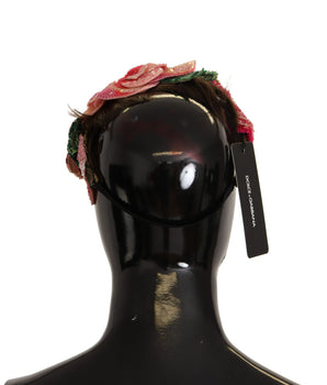 Dolce &amp; Gabbana Multicolor Sequined Lurex Black Hair Headband