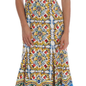 Dolce & Gabbana Majolica Print Midi Sheath Dress