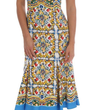 Dolce &amp; Gabbana Majolica Print Midi Sheath Dress