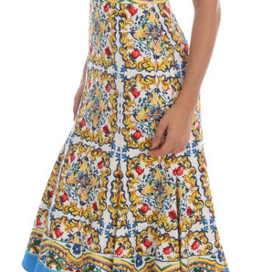 Dolce &amp; Gabbana Majolica Print Midi Sheath Dress