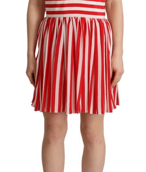 Dolce &amp; Gabbana Minivestido elegante evasé de seda a rayas