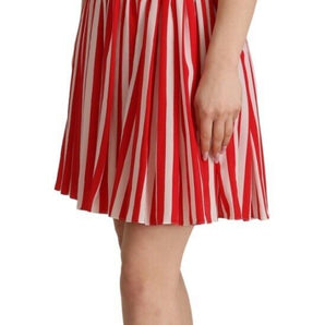 Dolce &amp; Gabbana Elegant Striped Silk A-Line Mini Dress