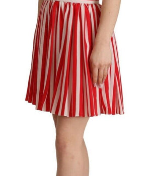 Dolce &amp; Gabbana Minivestido elegante evasé de seda a rayas