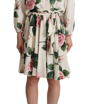 Dolce &amp; Gabbana Elegante vestido evasé floral de seda