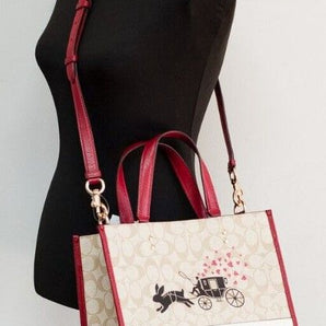 COACH Dempsey Medium Lunar New Year Rabbit Signature Carryall Tote Bag