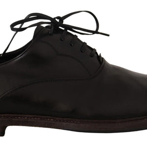 Dolce &amp; Gabbana Elegantes zapatos formales Derby de cuero negro