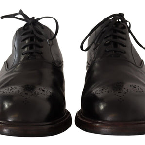 Dolce &amp; Gabbana Elegantes zapatos formales Derby de cuero negro