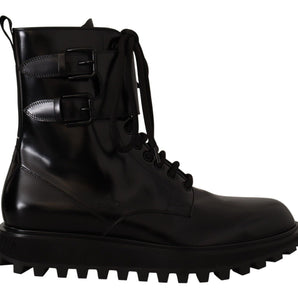 Dolce & Gabbana Elegant Black Leather Ankle Boots