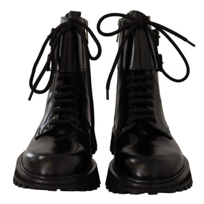 Dolce &amp; Gabbana Elegant Black Leather Ankle Boots