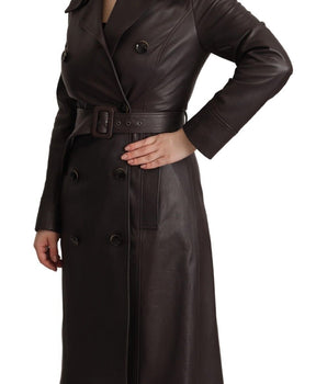 Dolce &amp; Gabbana Elegante abrigo cruzado de piel de cordero