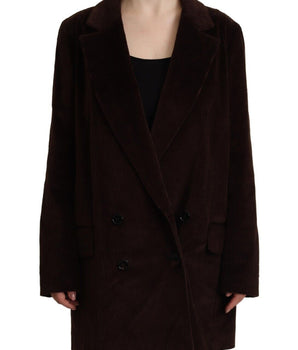 Dolce &amp; Gabbana Elegante gabardina cruzada burdeos