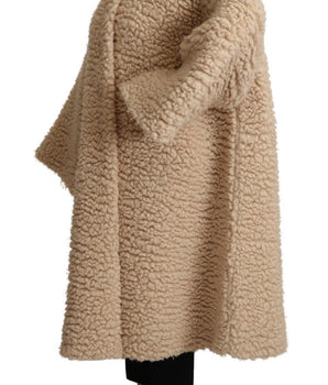 Dolce &amp; Gabbana Elegante chaqueta abrigo de cachemira beige