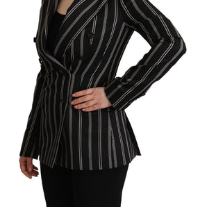 Dolce &amp; Gabbana Elegant Striped Wool Stretch Jacket