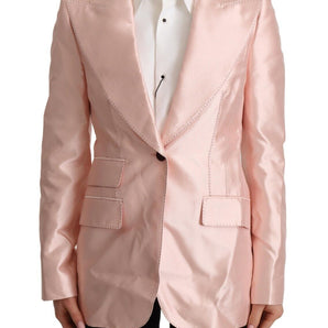 Dolce & Gabbana Elegant Pink Silk Blazer Jacket