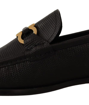 Salvatore Ferragamo Elegant Black Calf Leather Loafers