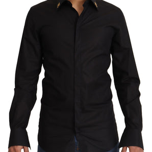 Dolce & Gabbana Elegant Slim Fit Black Cotton Dress Shirt