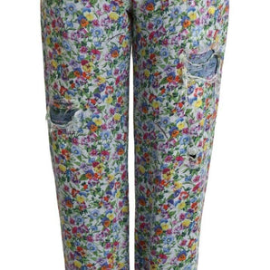 Dolce &amp; Gabbana Floral High Waisted Tapered Denim Jeans