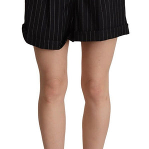 Dolce &amp; Gabbana Elegant High-Waisted Striped Bermuda Shorts