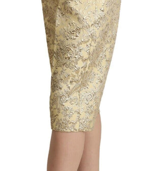 Dolce &amp; Gabbana Elegantes pantalones cortos beige de cintura alta