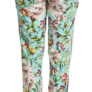 Dolce & Gabbana Floral Viscose Jogger Pants in Green